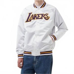 NEW MITCHELL & NESS nba lakers lightweight jacket in white
